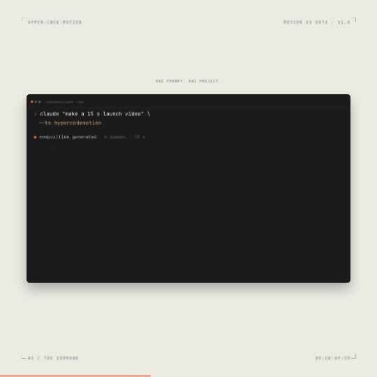 Lanzamiento de skill para agentes: Lanzamiento en papel cálido con acento naranja: titular en tres líneas, terminal, estudio con agente y tres golpes de cierre · 23 s