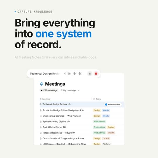 Workspace SaaS: Promo de un espacio de trabajo con IA: gancho oscuro, tablero, reuniones, respuesta con citas, agentes, prueba social y CTA · 46 s
